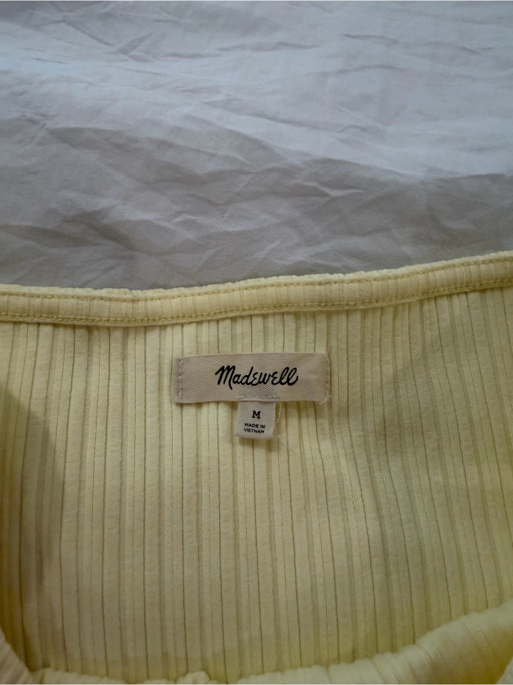 Madewell Ribbed Tank Top - Pale Yellow Size M - Picture 2 of 2